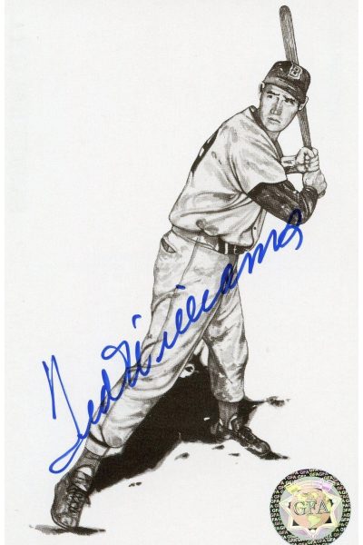 Ted Williams Signed Thumpu Postcard Autographed