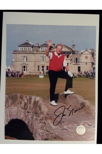 Jack Nicklaus Signed 9x12 Photo 2005 St Andrew British Open Swilcan