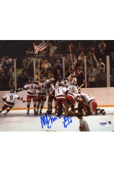 Mike Eruzione Jim Craig 8x10 Photo Signed Auto PSA DNA 1980 Gold Miracle on Ice