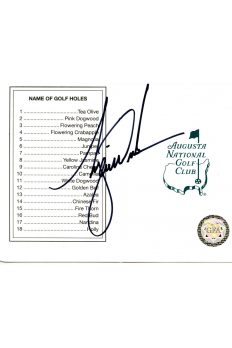 Tiger Woods Signed Masters Scorecard Autographed Early Score Card