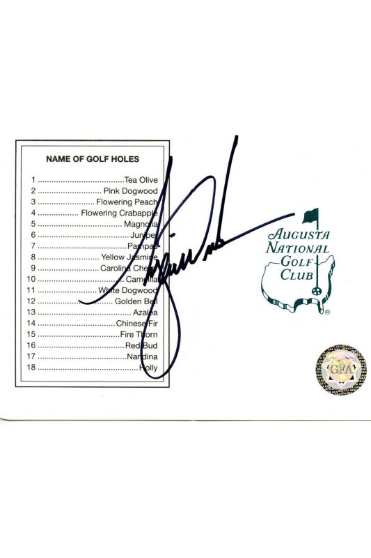 Tiger Woods Signed Masters Scorecard Autographed Early Auto GFA Score Card