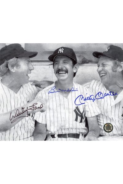 Mickey Mantle Billy Martin Whitey Ford Signed 8x10 Photo Autographed