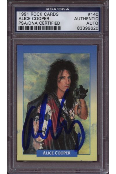 1991 Rock Cards Alice Cooper Auto Signed PSA DNA Authentic