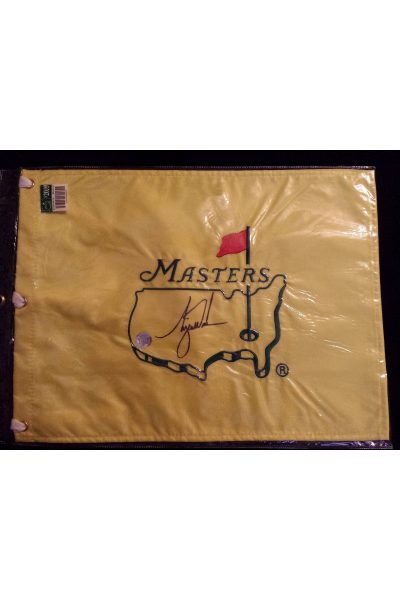 Tiger Woods Signed Undated Masters Pin Flag Autographed