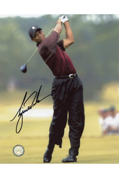Tiger Woods Signed 8x10 Photo Autographed Sunday Fairway Swing