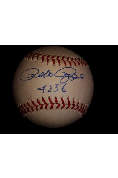 Pete Rose Signed "4256" Offical Baseball Autographed