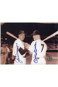 Mickey Mantle Joe DiMaggio Signed 7x9 Photo Autographed