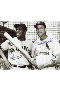 Willie Mays Stan Musial Signed 8x10 Photo Autographed