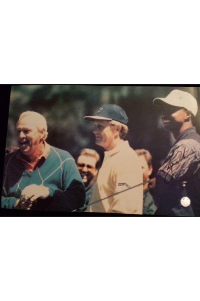 Tiger Woods Signed 11x17 Photo 1996 Masters Arnold Palmer Jack Nicklaus