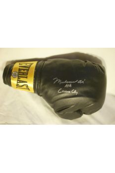 Muhammad Ali Aka Cassius Clay Signed Boxing Glove Autographed Dual Black