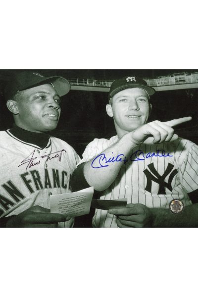 Mickey Mantle Willie Mays Signed 8x10 Photo Autographed GFA HOF Yankees F094
