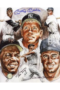 Mickey Mantle Willie Mays Duke Snider Signed 8x10 Photo Autographed Centerfielders