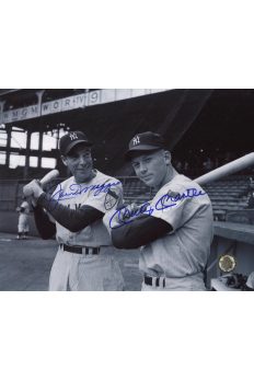 Mickey Mantle Joe DiMaggio Signed 8x10 Photo Autographed s on shoulder
