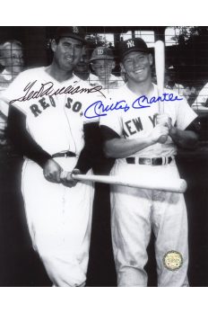 Mickey Mantle Ted Williams Signed 8x10 Photo Autographed B&W