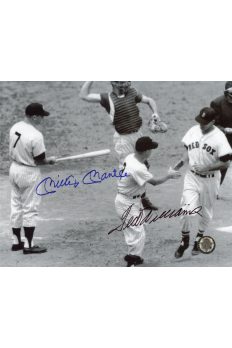 Mickey Mantle Ted Williams Signed 8x10 Photo Autographed Crossing Home