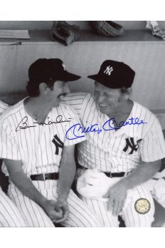 Mickey Mantle Billy Martin Bill Signed 8x10 Photo Autographed Dugout