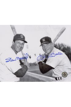 Mickey Mantle Stan Musial Signed 8x10 Photo Autographed