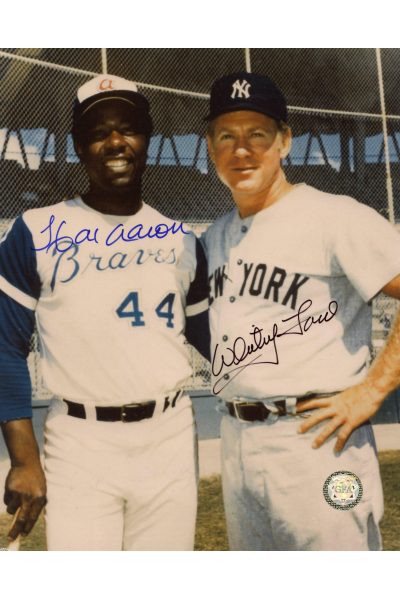 Hank Aaron Whitey Ford Signed 8x10 Photo Autographed