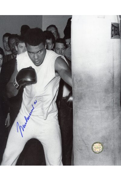 Muhammad Ali Signed 8x10 Photo Autographed Working the bag