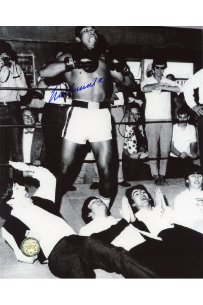 Muhammad Ali Signed 8x10 Photo Autographed The Beatles Beating Chest