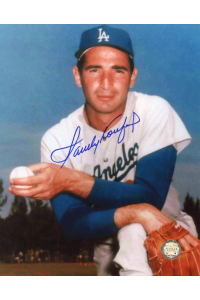 Sandy Koufax Signed 8x10 Photo Autographed Kneeling ball in hand