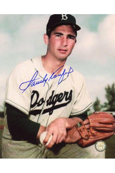 Sandy Koufax Signed 8x10 Photo Autographed Kneeling Brooklyn Dodgers