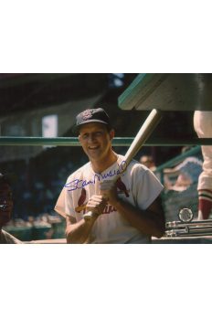 Stan Musial Signed 8x10 Photo Autographed Posed bat on Shoulder