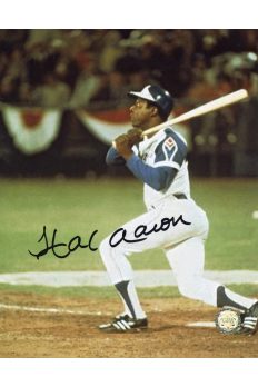 Hank Aaron Signed 8x10 Photo Autographed Home Run Swing