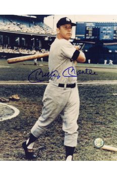 Mickey Mantle Signed 8x10 Photo Autographed Posed Swinging batter box