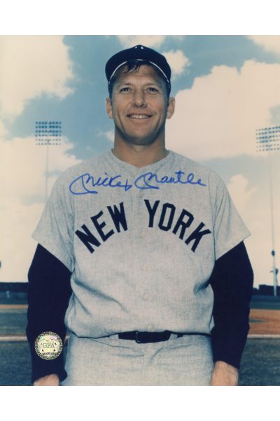 Mickey Mantle Signed 8x10 Photo Autographed Posed Gray Flannel