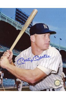 Mickey Mantle Signed 8x10 Photo Autographed Posed Batting