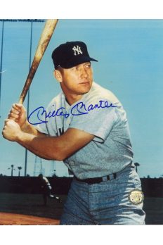 Mickey Mantle Signed 8x10 Photo Autographed Posed batting stance