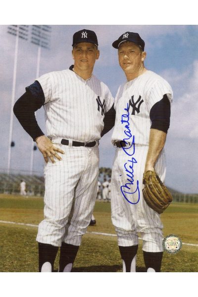 Mickey Mantle Signed 8x10 Photo Autographed with Roger Maris Posed with Gloves