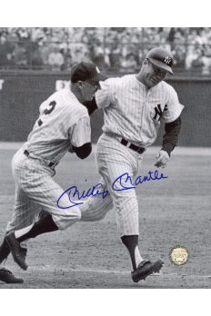Mickey Mantle Signed 8x10 Photo Autographed round third
