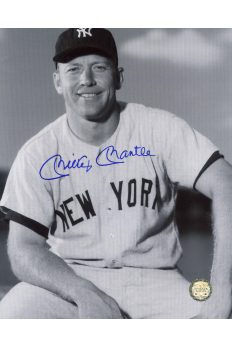 Mickey Mantle Signed 8x10 Photo Autographed Posed waist up B&W