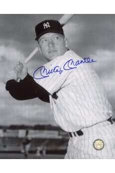 Mickey Mantle Signed 8x10 Photo Autographed Posed batting right