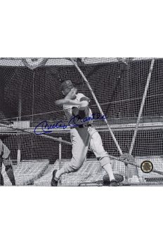 Mickey Mantle Signed 8x10 Photo Autographed Hitting in Batting Cage