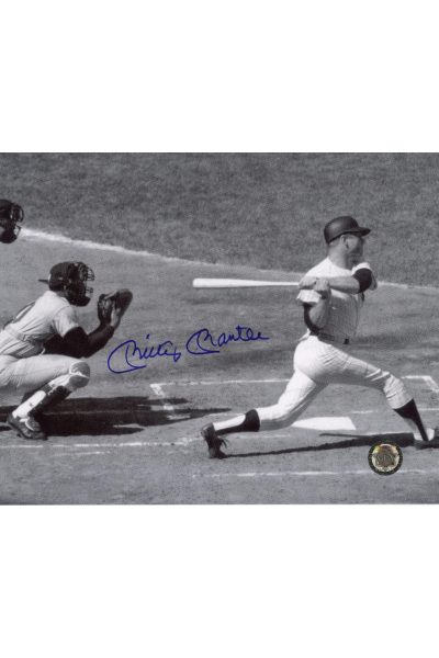 Mickey Mantle Signed 8x10 Photo Autographed Hitting white pinstripes