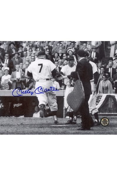 Mickey Mantle Signed 8x10 Photo Autographed Crossing home plate