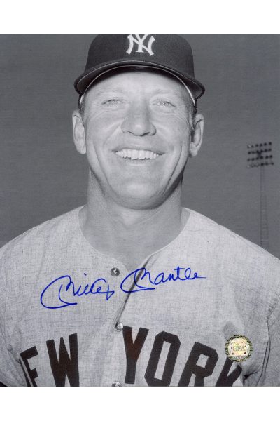 Mickey Mantle Signed 8x10 Photo Autographed Portrait B&W
