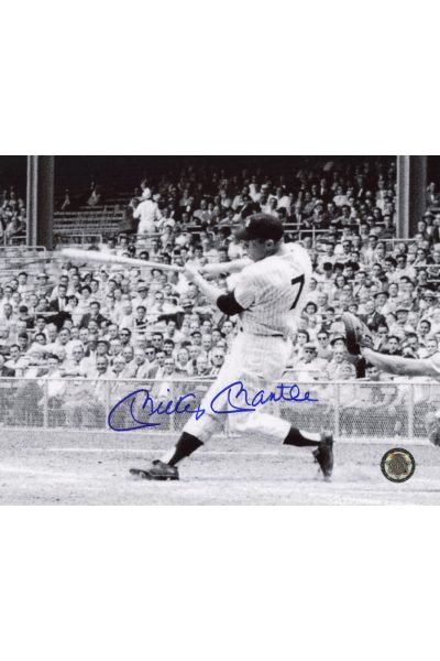 Mickey Mantle Signed 8x10 Photo Autographed Hitting Home Run