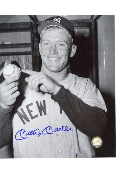 Mickey Mantle Signed 8x10 Photo Autographed with Griffith Shot April 1953 Baseball hit 565' Home Run