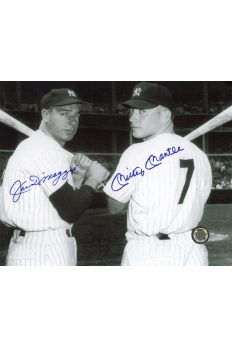 Mickey Mantle Joe DiMaggio Signed 8x10 Photo Autographed