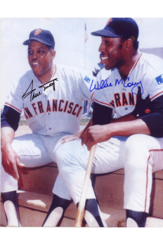 Willie Mays Willie McCovey Signed 8x10 Photo Autographed Score Board