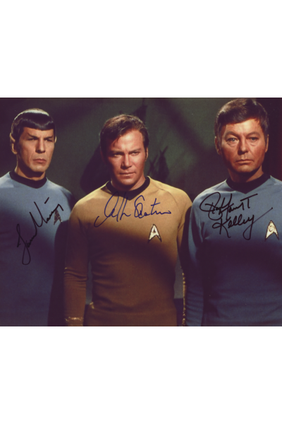 William Shatner DeForest Kelley Leonard Nimoy 8x10 Signed COA Star Trek ...