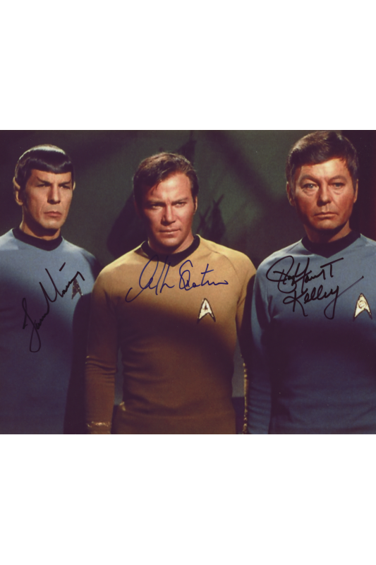 William Shatner DeForest Kelley Leonard Nimoy 8x10 Signed COA Star Trek ...