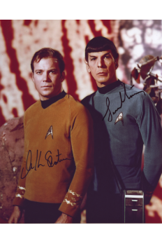William Shatner Leonard Nimoy 8x10 Signed COA Star Trek Autograph Capt Kirk Spock Posed