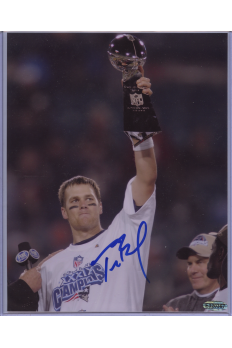 Tom Brady 8x10 Photo Signed Autograph Patriots Super Bowl Trophy