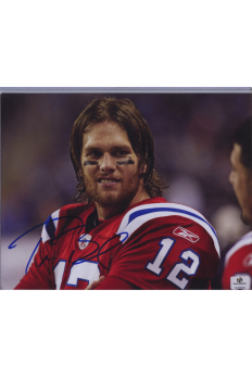 Tom Brady 8x10 Photo Signed Autograph Patriots Red Jersey Beard Global