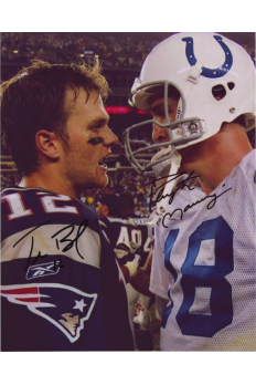Tom Brady Peyton Manning 8x10 Photo Signed Autograph Colts Patriots